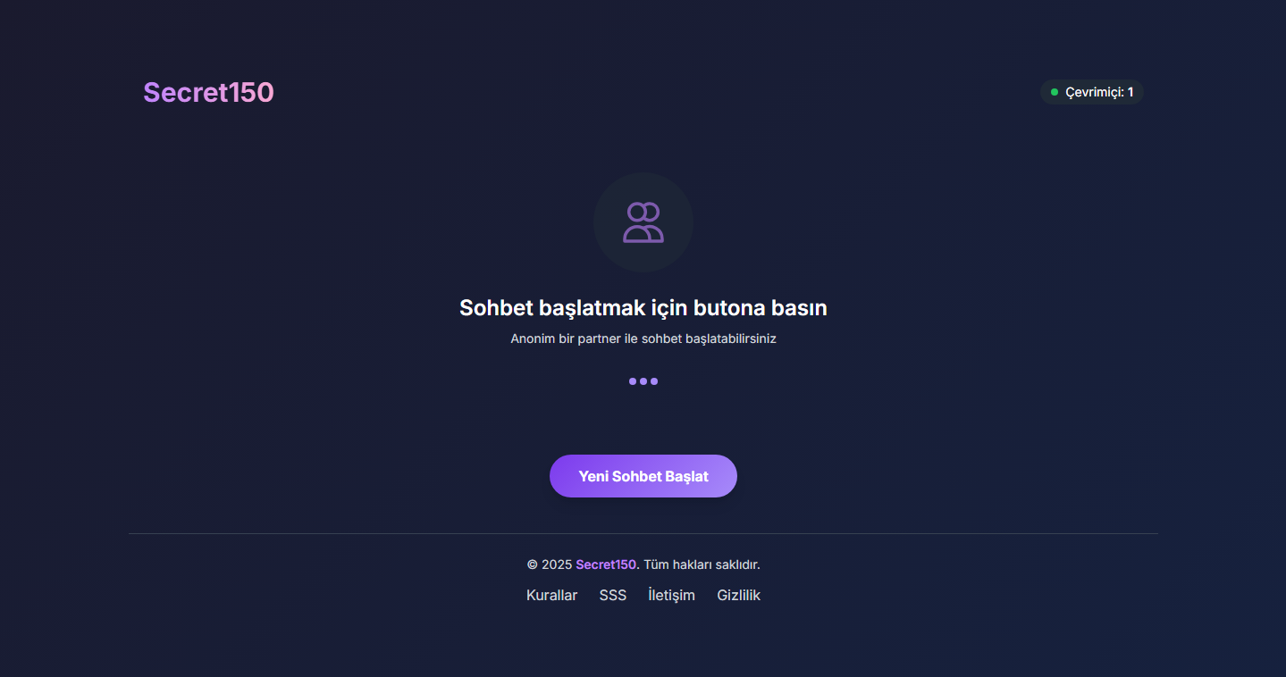Secret150 Anonim Sohbet Sitesi